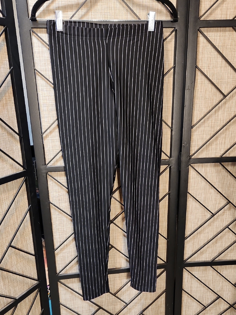 Blackmilk Black White Pinstripe Leggings